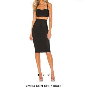 Revolve Emilia Black Skirt Set